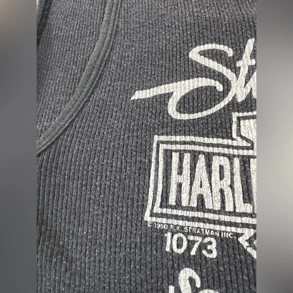 Vintage 80s Harley Davidson Eagle Ribbed Tank Top Shirt Sink Your Claws Sz Large - Picture 8 of 8